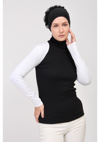 Manolyaşal Uzun Kollu Kurtarıcı Terletmeyen Tesettür Bolero- Beyaz