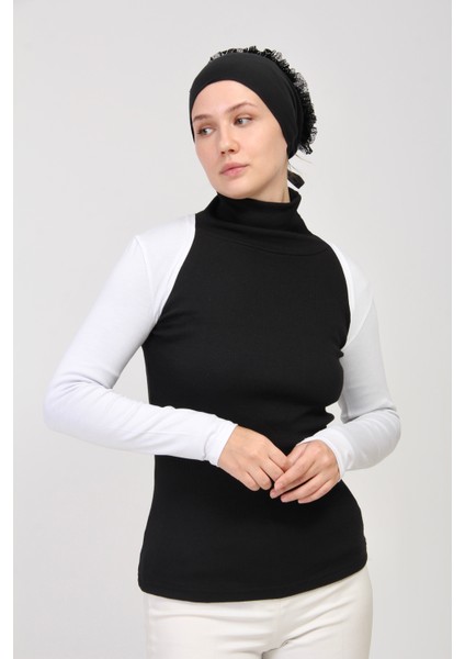 Manolyaşal Uzun Kollu Kurtarıcı Terletmeyen Tesettür Bolero- Beyaz
