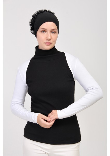 Manolyaşal Uzun Kollu Kurtarıcı Terletmeyen Tesettür Bolero- Beyaz