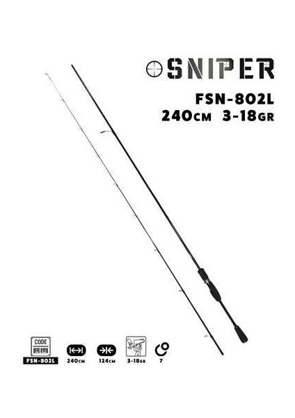 Sniper 240CM 3-18GR Light Spin Kamışı FSN-802L