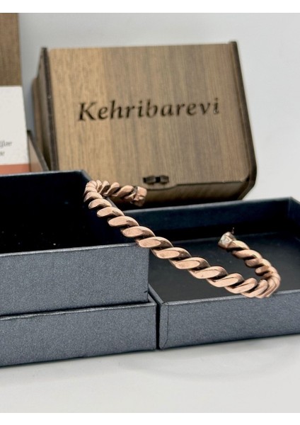 Saf Bakır Ezme Burgu Model Unisex Bakır Bileklik modelleri