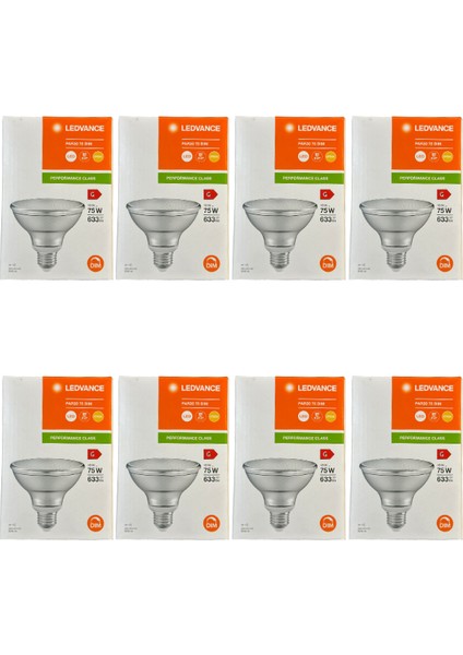 Ledvance 10W (75W) 2700K (Sarı Işık) PAR30 E27 Duylu Dim Edilebilir LED Spot (8 Adet)
