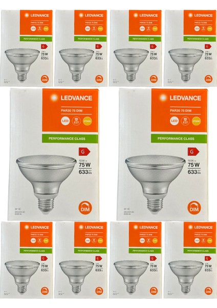 Ledvance 10W (75W) 2700K (Sarı Işık) PAR30 E27 Duylu Dim Edilebilir LED Spot (10 Adet)
