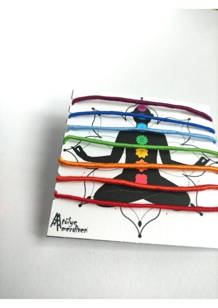 7 Renk Çakra Bileklik Seti, İp Malzeme, Kırmızı Renkli, Enerji Dolu Takı fiyatları