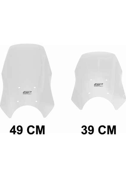 Royal Enfield Himalayan 2024 Uyumlu Ön Cam Şeffaf 49 Cm