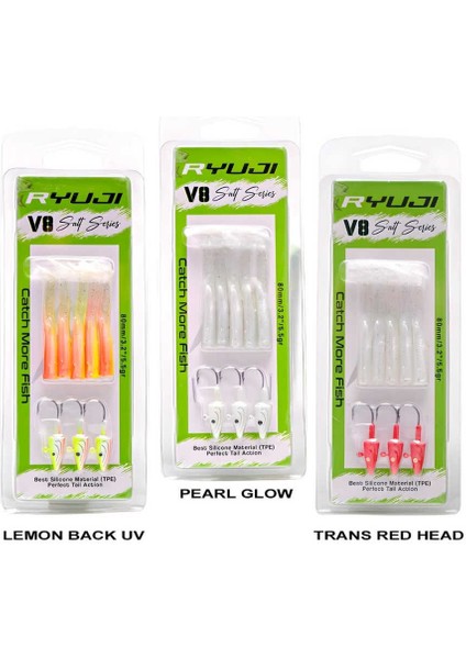 V8 8cm 5.5gr Silikon Yem Chartreuse Glow-Standart