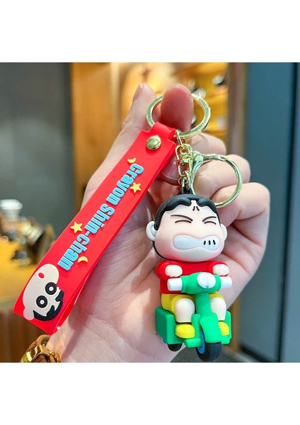 Bisiklet Mum Boya Shin-Chan Anahtarlık Çanta Dekorasyonu Küçük Hediye (Yurt Dışından)