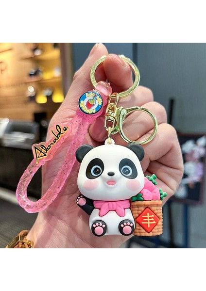 Hasat Panda Çanta Anahtarlığı Dekorasyonu Küçük Hediye (Yurt Dışından)