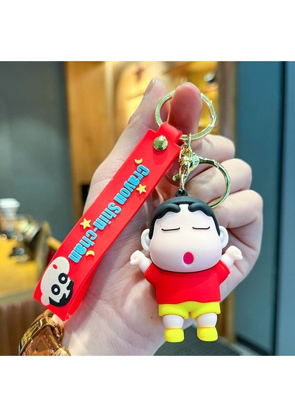 Iki Elini De Kaldırıyor Pastel Boya Shin-Chan Anahtarlık Çanta Dekorasyon Küçük Hediye (Yurt Dışından)