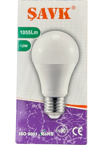 12W 4000K (Günışığı) E27 Duylu LED Ampul (8 Adet)