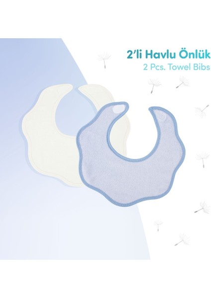 Sevi Bebe 2’li Havlu Önlük - Mavi