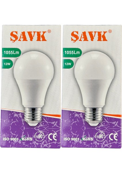 12W 4000K (Günışığı) E27 Duylu LED Ampul (2 Adet)