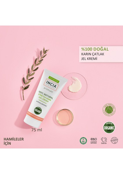 %100 Doğal Karın Çatlak Jel Kremi Çatlak Önleyici Organik Avokado Yağı Hamilelikte 75 ml