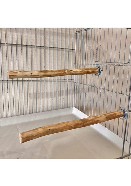 Doğal Ahşap Kuş Tüneği 2 Adet 25 cm