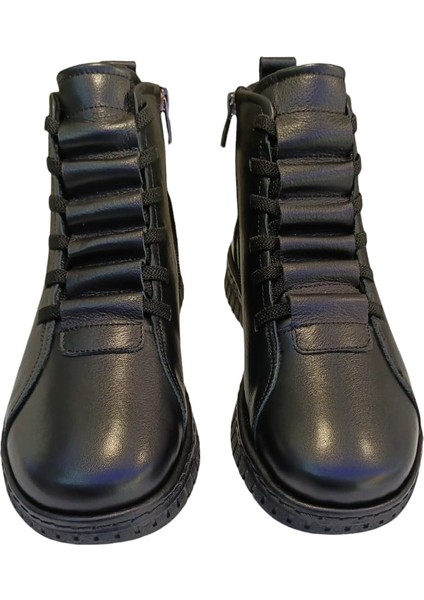 23662 Kadın Deri Casual Comfort Bot Siyah modelleri