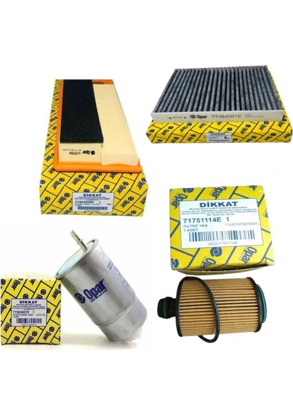 Linea / Doblo / Punto 1,3 Euro 5 Opar Filtre Bakım Seti