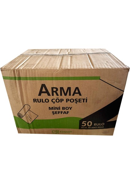 Kimpack Beyaz Mini Boy 40 x 50 cm. - 20 Litre Çöp Torbası Poşeti - 40 Adetlik 40 Rulo / Koli