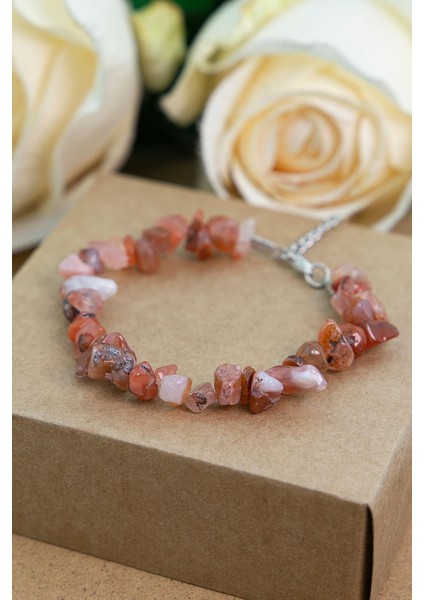 Akik Taşı Kırık Doğal Bileklik, Kahverengi, Materyal Doğal Taş, Şık ve Doğal Tasarım fiyatları