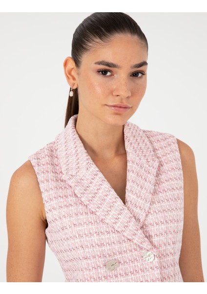 Kadın Pembe Slim Fit Yelek 50282081-VR041
