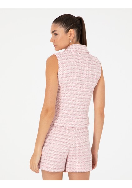 Kadın Pembe Slim Fit Yelek 50282081-VR041