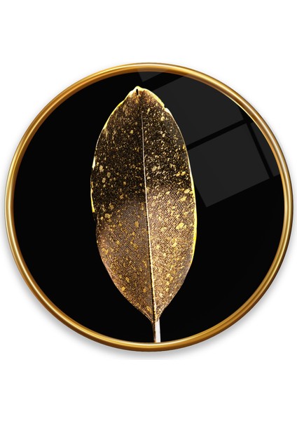 Gold Tüy Yuvarlak Cam Tablo | Hediyelik, Dekoratif, Ofis, Mutfak