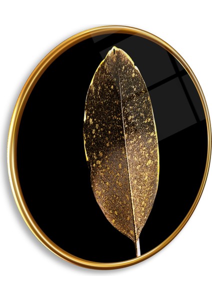 Gold Tüy Yuvarlak Cam Tablo | Hediyelik, Dekoratif, Ofis, Mutfak