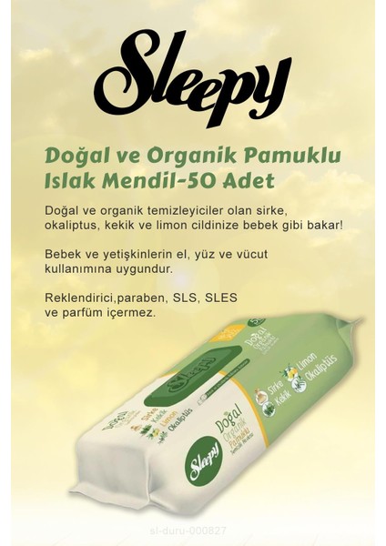 Natural Hijyenik Ped Normal 24 Adet 17 Al 15 Öde ve Doğal Islak Mendil 50 Li