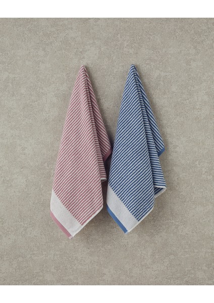 Ornate Stripe Pamuklu Ipliği Boyalı Yüz Havlusu Ekru - Pembe modelleri