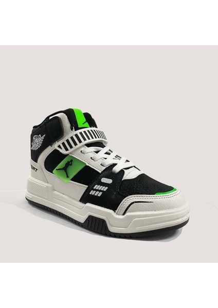 King Uzun Flt Ayakkabı Siyah-Yeşil fiyatları