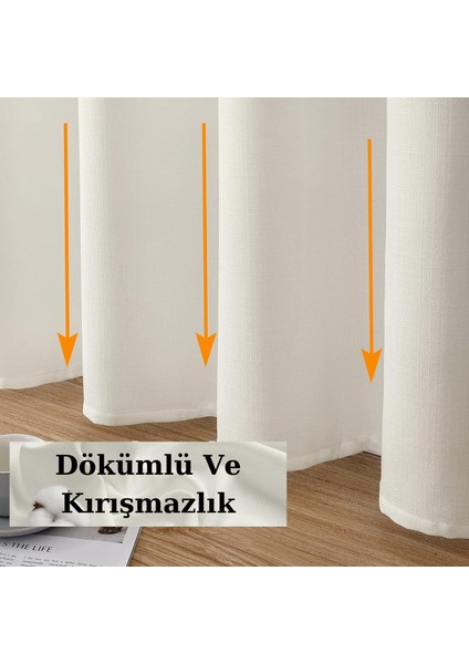 Keten Fon Perde - Naturel Keten Fon Perde Pilesiz Kornişli Keten Fonluk fırsatları