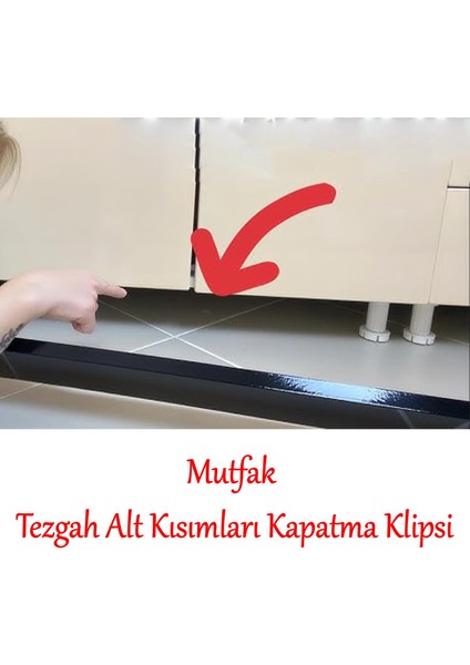 Alüminyum Baza Klipsi Mutfak Dolap Tezgah Alt Kısım Kapatma Klips Mobilya Ayak Tutucu Toka 6 Adet