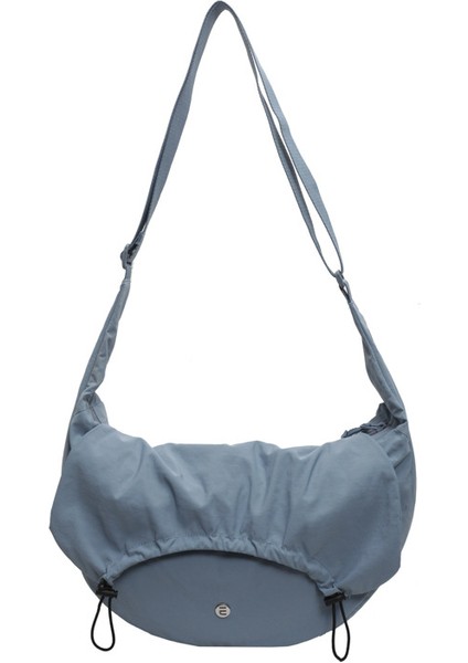 Çapraz Askılı Çanta Taşınabilir Yüksek Kaliteli Naylon Malzeme Düz Renk Stili, Mavi (Yurt Dışından)