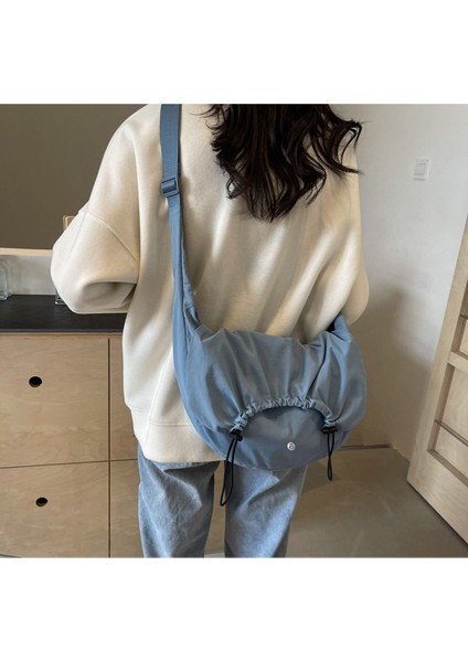 Çapraz Askılı Çanta Taşınabilir Yüksek Kaliteli Naylon Malzeme Düz Renk Stili, Mavi (Yurt Dışından) modelleri