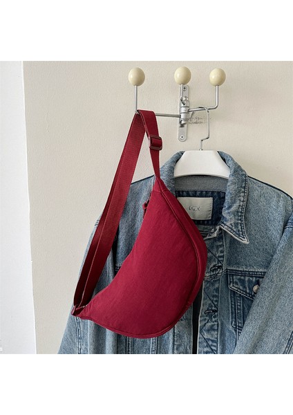 Çapraz Askılı Çanta Taşınabilir Yüksek Kalite Konfor Özel Kumaşlar Şehirli Tarz, Kırmızı (Yurt Dışından)