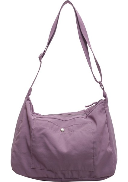 Çapraz Askılı Çanta Taşınabilir Yüksek Kaliteli Naylon Kumaş Basit Düz Renk Taze Stil, Mor (Yurt Dışından)