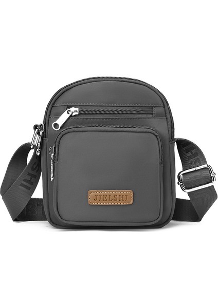 Çapraz Askılı Çanta Taşınabilir Yüksek Kaliteli Nefes Alabilen Naylon Malzeme Kentsel Sade Stil, Gri (Yurt Dışından)