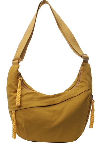 Çapraz Askılı Çanta Taşınabilir Yüksek Kaliteli Naylon Malzeme Düz Renk Şık Tasarım Hafif, Sarı (Yurt Dışından)