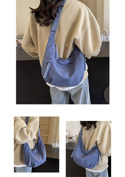 Çapraz Askılı Çanta Taşınabilir Yüksek Kaliteli Naylon Malzeme Düz Renk Şık Tasarım Hafif, Sarı (Yurt Dışından) modelleri