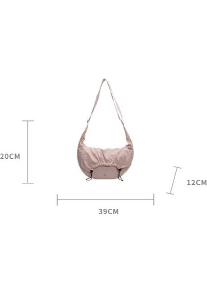 Çapraz Askılı Çanta Taşınabilir Yüksek Kaliteli Naylon Kumaş Düz Renk Stili, Bej (Yurt Dışından) fiyatları