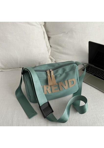 Çapraz Askılı Çanta Taşınabilir Yüksek Kaliteli Oxford Kumaş Düz Renk Cinsiyetsiz Stil, Yeşil (Yurt Dışından)