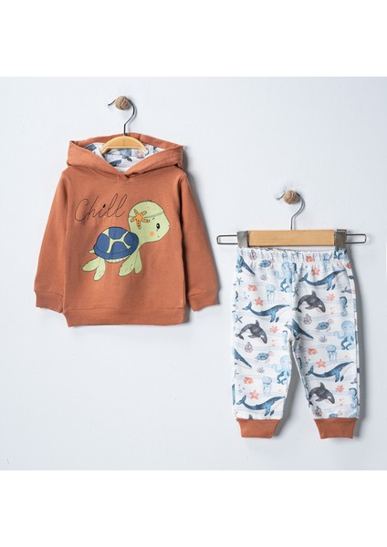 Tugilife Kapüşonlu Erkek Bebek Pijama Takımı