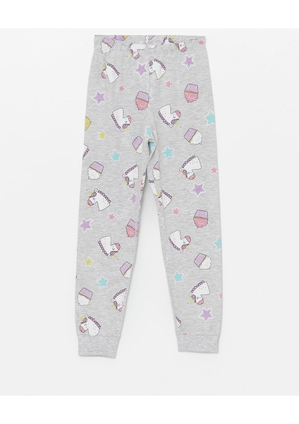 Bisiklet Yaka Baskılı Uzun Kollu Kız Çocuk Pijama Takımı modelleri