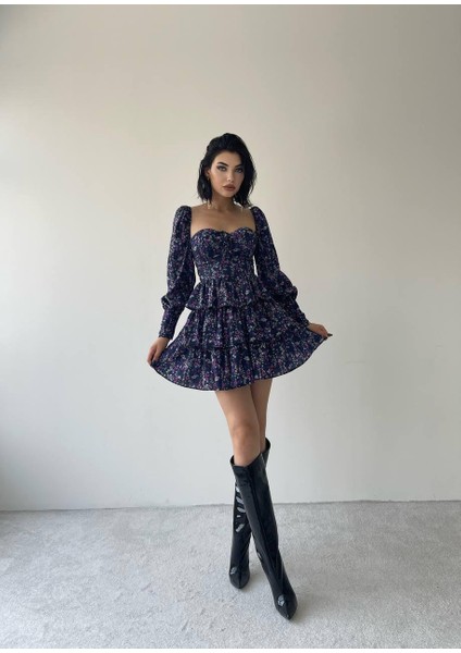 Russo Gloplu Mini Elbise