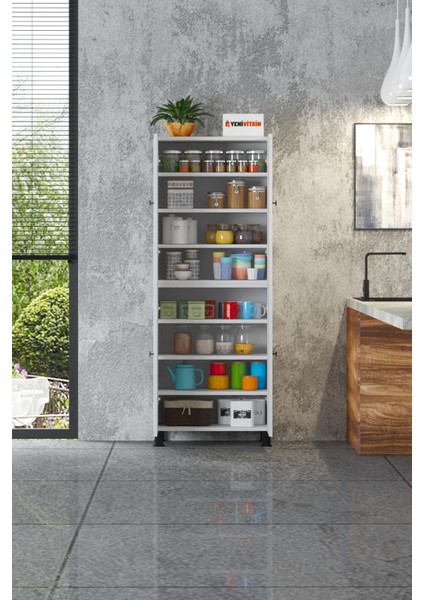 %100 Mdf 8 Raflı 4 Kapaklı Çok Amaçlı Mutfak/banyo Dolabı modelleri