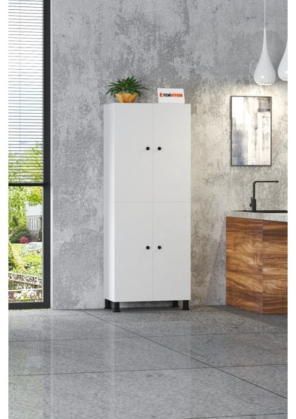 %100 Mdf 8 Raflı 4 Kapaklı Çok Amaçlı Mutfak/banyo Dolabı fırsatları