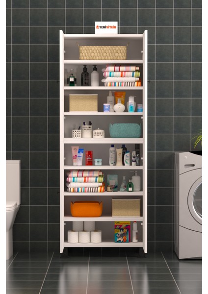 %100 Mdf 8 Raflı 4 Kapaklı Çok Amaçlı Mutfak/banyo Dolabı