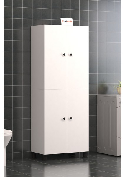 %100 Mdf 8 Raflı 4 Kapaklı Çok Amaçlı Mutfak/banyo Dolabı