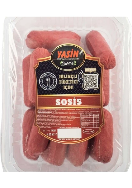 Yasin Gurme Kokteyl Sosis 190 gr (%100 Dana)