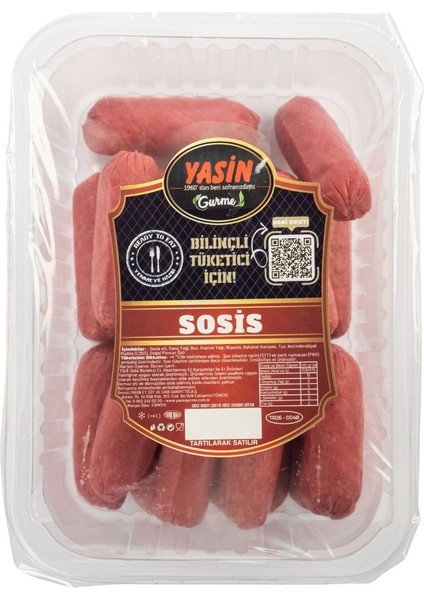 Yasin Gurme Kokteyl Sosis 335 gr (%100 Dana)