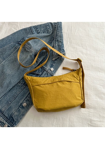 Çapraz Askılı Çanta Taşınabilir Kaliteli ve Konforlu Özel Kumaşlar Şık ve Trend Stiller, Sarı (Yurt Dışından)